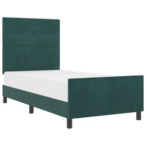 vidaXL Lit à ressorts avec tête de lit Vert foncé 90 x 200 cm Velours