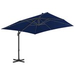 vidaXL Parasol déporté avec mât en aluminium 3x3 m bleu azur