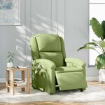 vidaXL Fauteuil inclinable de massage électrique vert clair velours