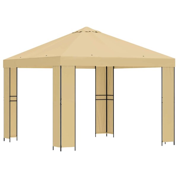 vidaXL Pavillon 3 x 3 m Crème Polyester et Acier 190 gsm