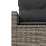 vidaXL Canapé de jardin table coussins demi-rond gris résine tressée