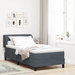 vidaXL Lit à ressorts ensachés avec matelas gris foncé  100x200 cm  velours