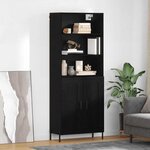 vidaXL Haut Armoire Chêne noir 69 5 x 34 x 180 cm Bois d'ingénierie