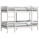 vidaXL Lit superposé Blanc 90x200 cm Bois de pin massif