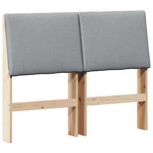 vidaXL Tête de lit capitonnée Gris clair 135 cm Pin massif
