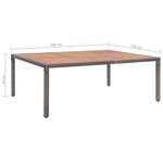 vidaXL Table de jardin Gris 200x150x74 cm Résine tressée et acacia