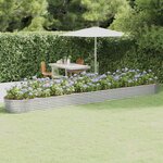 vidaXL Lit surélevé de jardin Acier enduit de poudre Argenté