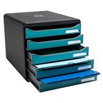 Module De Classement Big Box Plus 5 Tiroirs Skandi - Bleu Pacifique - Exacompta