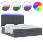 VidaXL Cadre de lit ottoman avec matelas gris foncé 180x200cm velours