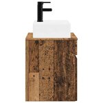 vidaXL Meuble-sèche avec évier mural Bois ancien 39 x 41 x 62 5 cm
