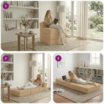 vidaXL Canapé-lit pliable Gris Vert Clair 200 x 70 x 15 cm
