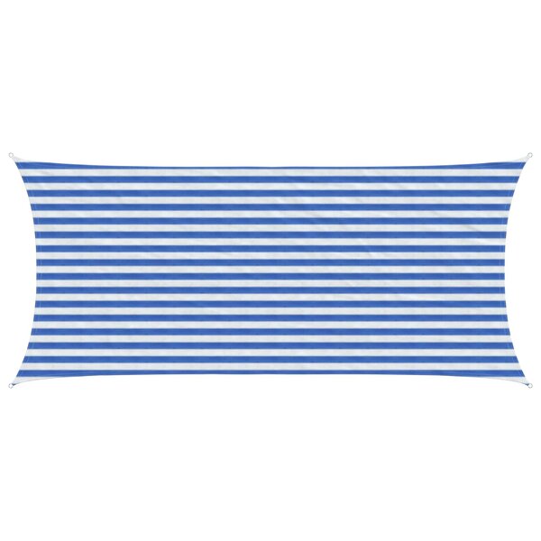 vidaXL Voile d'ombre 2 x 4 m HDPE Rectangulaire Bleu et Blanc