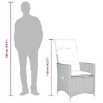 vidaXL Ensemble à manger de jardin et coussins 7 Pièces beige poly rotin