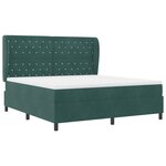 vidaXL Lit à ressorts avec matelas Vert foncé 180 x 200 cm Velours