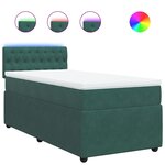 vidaXL Sommier à lattes de lit avec matelas Vert foncé 90x190 cm