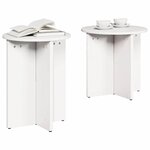 vidaXL Table basse 2 Pièces Blanc