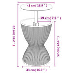 vidaXL Table à glacière 3 en 1 marron clair polypropylène
