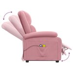 vidaXL Fauteuil de massage Rose Velours