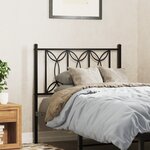 vidaXL Tête de lit métal noir 90 cm