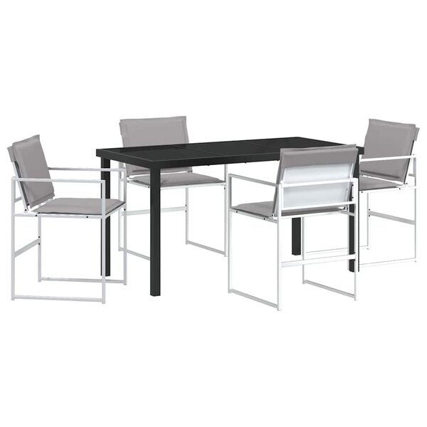 vidaXL Ensemble de salle à manger pour jardin 5 Pièces Blanc