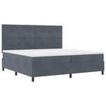 vidaXL Lit à ressorts avec matelas Gris foncé 200 x 200 cm Velours
