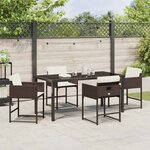 vidaXL Ensemble de salle à manger pour jardin 5 Pièces Marron polyrotin