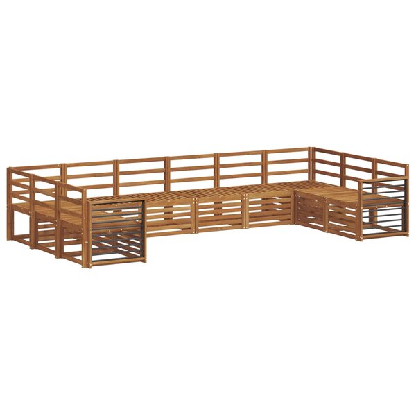 vidaXL Ensemble de canapés d'extérieur 10 pc Naturel
