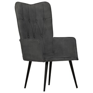 vidaXL Chaise à oreilles Noir Toile