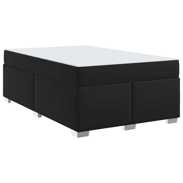 vidaXL Cadre de lit avec matelas Noir 120 x 200 cm tissu