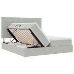vidaXL Lit de Rangement avec matelas Gris clair 200 x 200 cm Velours