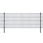 vidaXL Poteaux de clôture 10 Pièces gris 150 cm acier galvanisé