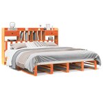 vidaXL Lit bibliothèque sans matelas cire marron 180x200 cm pin massif