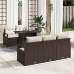 vidaXL Ensemble de canapé de jardin 6 Pièces Marron Poly rotin