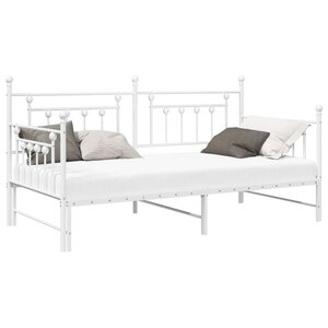 vidaXL Cadre de lit de jour Blanc 90 x 200 cm Acier