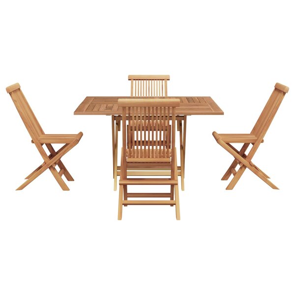 vidaXL Ensemble de salle à manger pour jardin Marron Teck massif