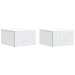 vidaXL Cabinet de chevet mural 2 Pièces Blanc 49 x 34 5 x 20 cm