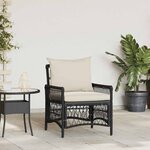 vidaXL Chaise de jardin Noir 60 x 70 x 78cm polyrotin
