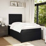 vidaXL Sommier à lattes de lit avec matelas noir 120x190 cm velours