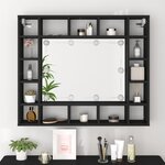 vidaXL Armoire à miroir à LED noir 91x15x76 5 cm