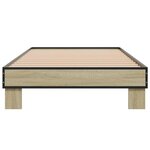 vidaXL Cadre de lit chêne sonoma 90x190 cm bois d'ingénierie et métal