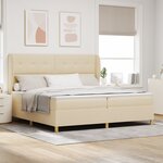 lit avec sommier et matelas vidaXL  crème  200x200 cm  tissu