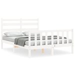 vidaXL Cadre de lit sans matelas blanc bois de pin massif