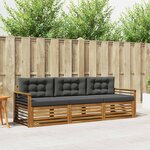 vidaXL Ensemble de canapés d'extérieur 3 Pièces Naturel et Anthracite