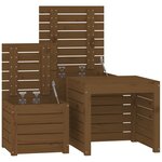 vidaXL Ensemble de boîtes de jardin 3 Pièces marron miel bois pin massif