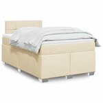 vidaXL Sommier à lattes de lit avec matelas crème 120x190 cm tissu
