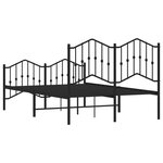 vidaXL Cadre de lit métal sans matelas avec pied de lit noir 120x200cm