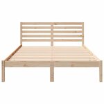 vidaXL Cadre de lit avec tête de lit Marron 140 x 220 cm Pin massif