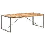 vidaXL Table à dîner 220x100x75 cm Bois de manguier massif brut