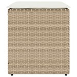 vidaXL Tabourets de jardin avec coussins lot de 2 beige résine tressée