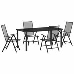 vidaXL Ensemble de salle à manger pour jardin 5 Pièces Anthracite Acier